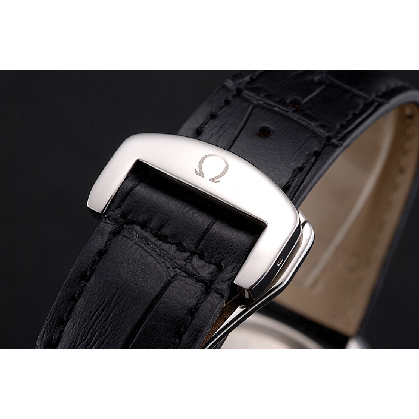 MiroTime Omega Globemaster Silver Dial Stainless Steel Case Black Leather Strap