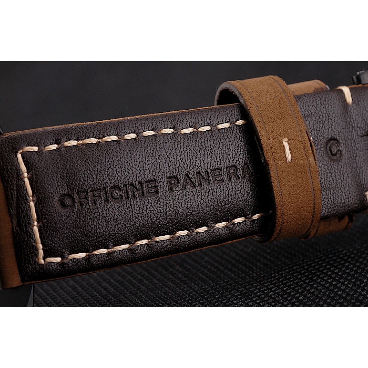 MiroTime Panerai Luminor 1950 3 Days Chrono Flyback Black Dial Black Case Brown Leather Strap