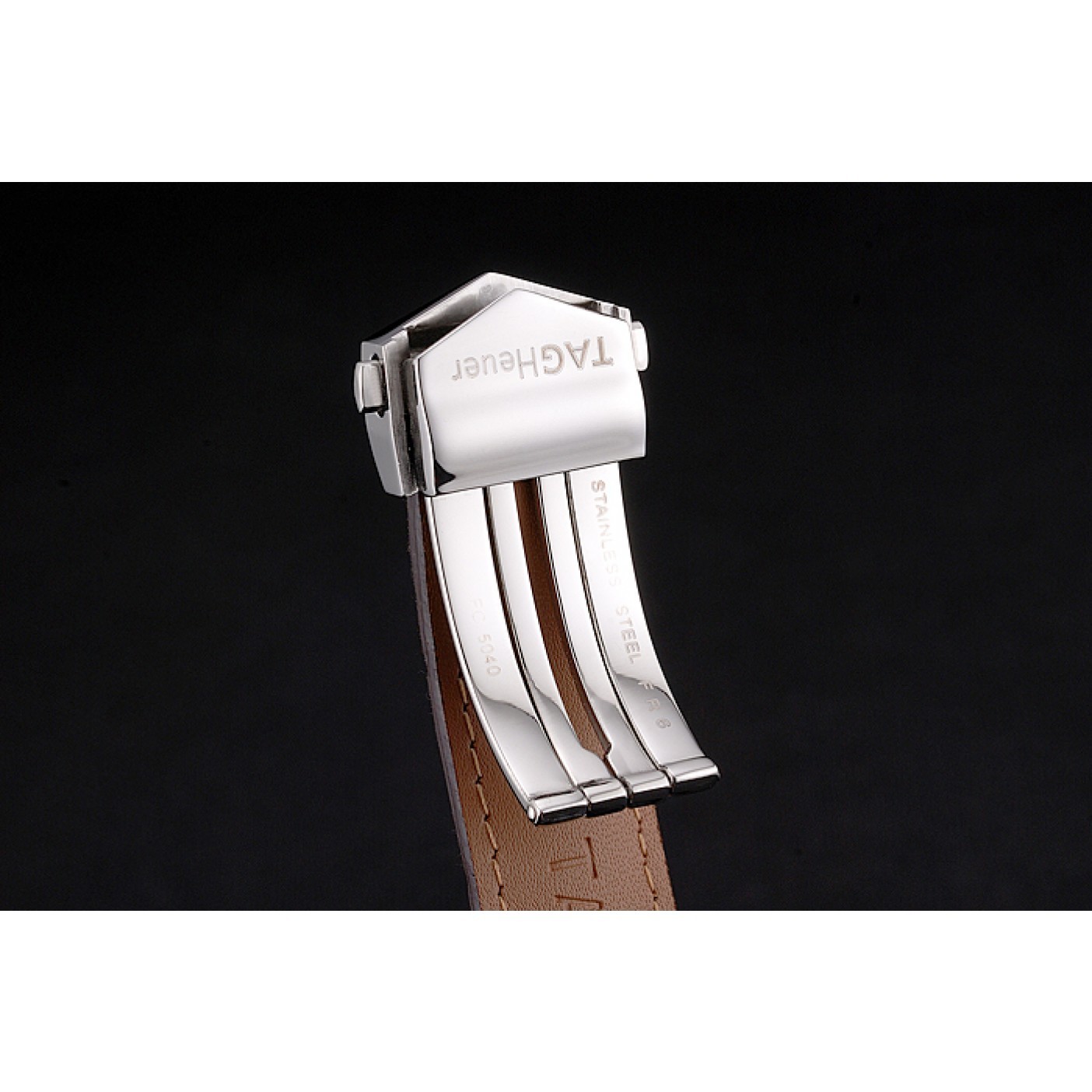 MiroTime Swiss Tag Heuer Carrera Calibre 5 White Dial Rose Gold Case Brown Leather Strap