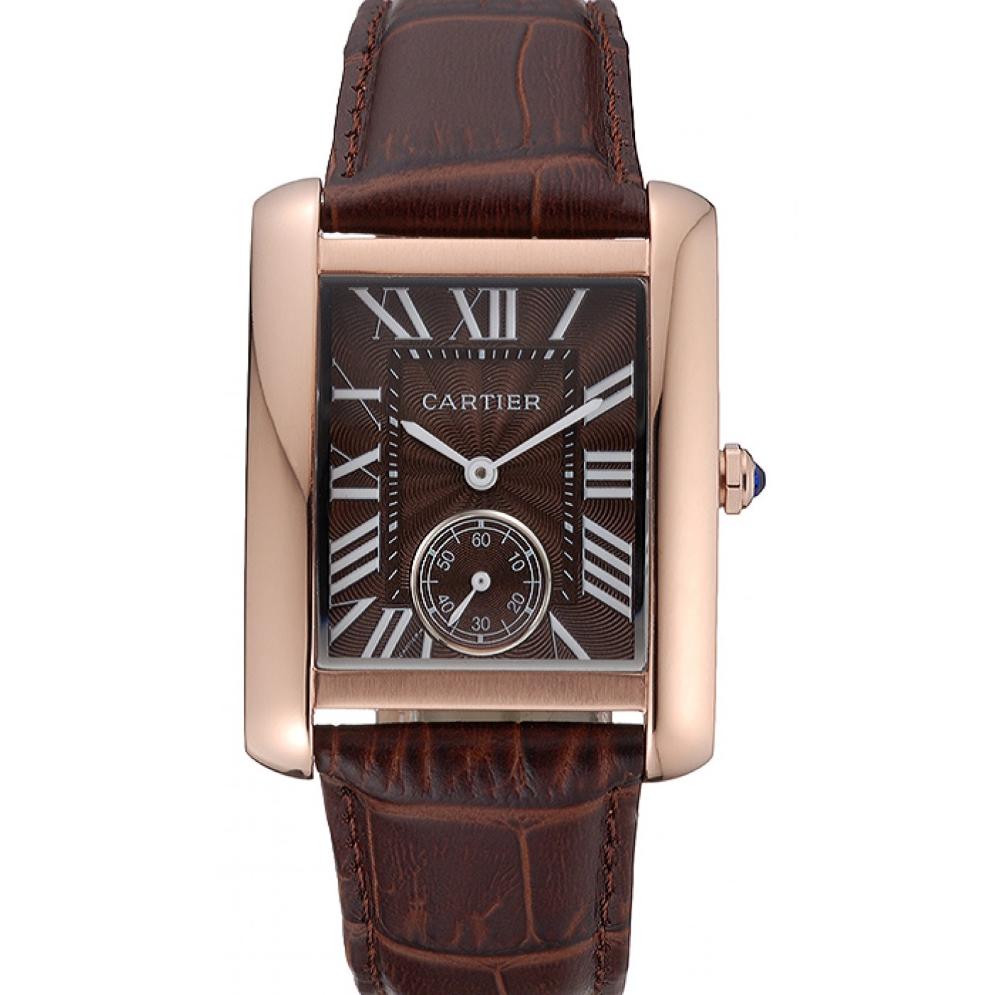 MiroTime Cartier Tank MC Gold Case Brown Dial Brown Leather Strap 622175