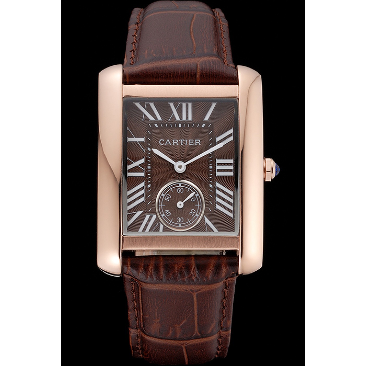 MiroTime Cartier Tank MC Gold Case Brown Dial Brown Leather Strap 622175