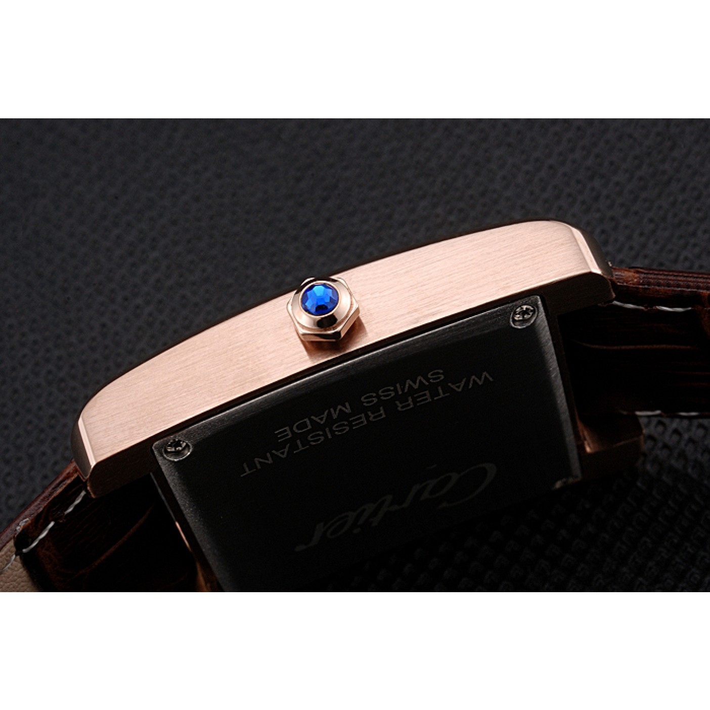 MiroTime Cartier Tank MC Gold Case Brown Dial Brown Leather Strap 622175