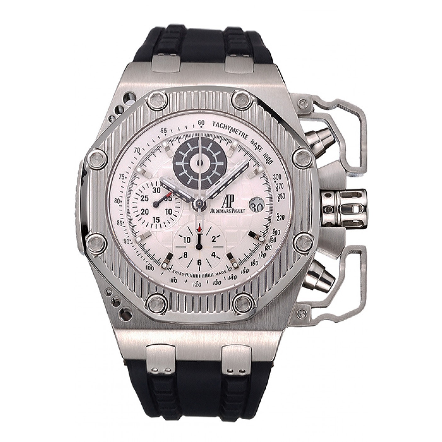 MiroTime Swiss Audemars Piguet Royal Oak Offshore Survivor White Dial Stainless Steel Case Black Rubber Strap 622859