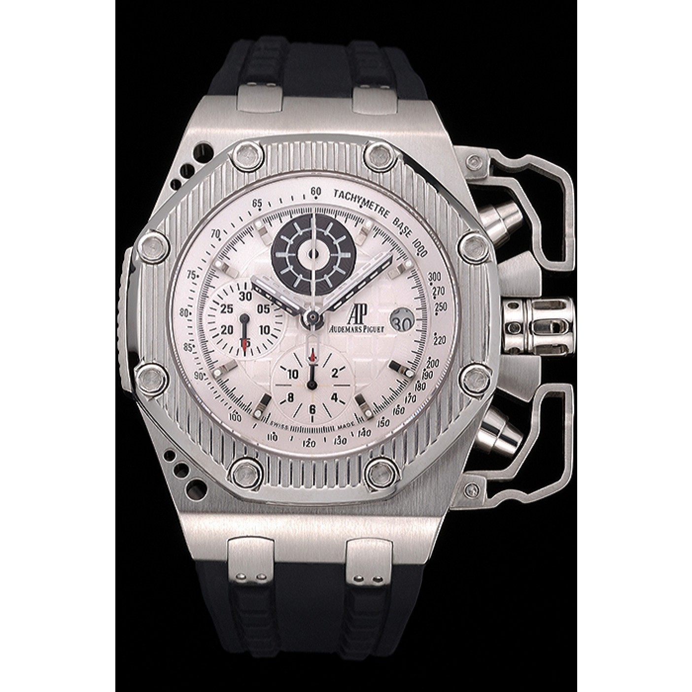 MiroTime Swiss Audemars Piguet Royal Oak Offshore Survivor White Dial Stainless Steel Case Black Rubber Strap 622859