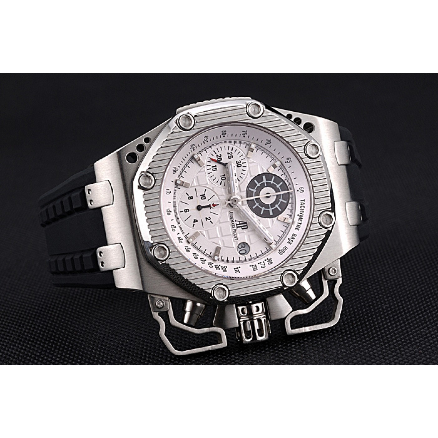 MiroTime Swiss Audemars Piguet Royal Oak Offshore Survivor White Dial Stainless Steel Case Black Rubber Strap 622859