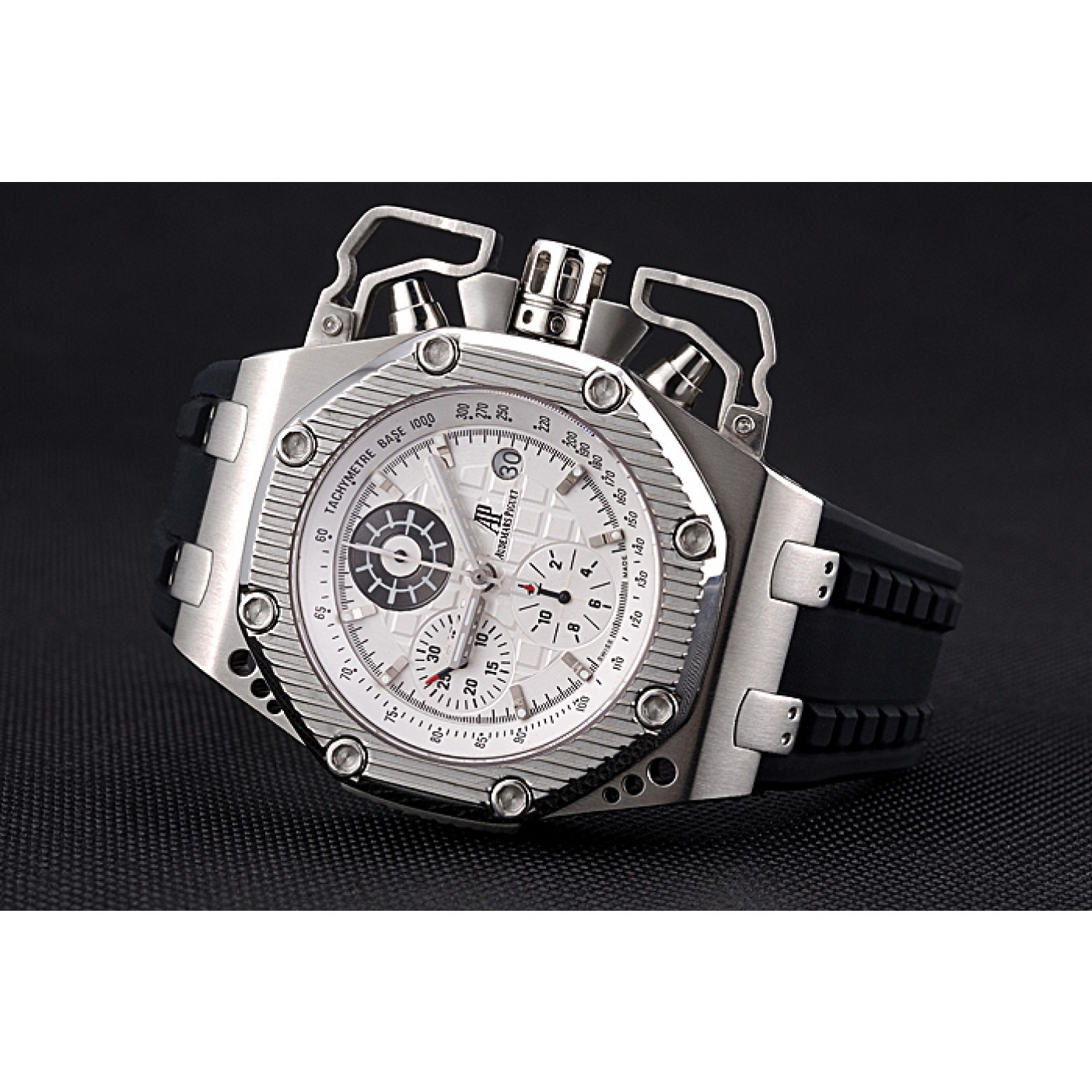 MiroTime Swiss Audemars Piguet Royal Oak Offshore Survivor White Dial Stainless Steel Case Black Rubber Strap 622859