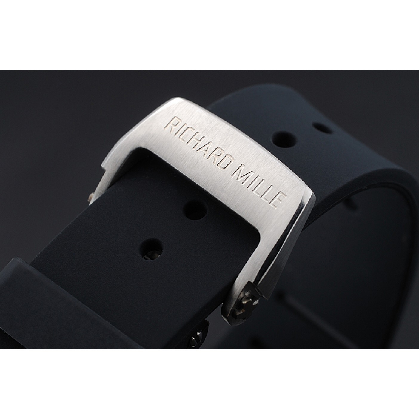 MiroTime Richard Mille RM 057 Tourbillon Dragon Jackie Chan Silver Case Black Rubber Bracelet 1454201