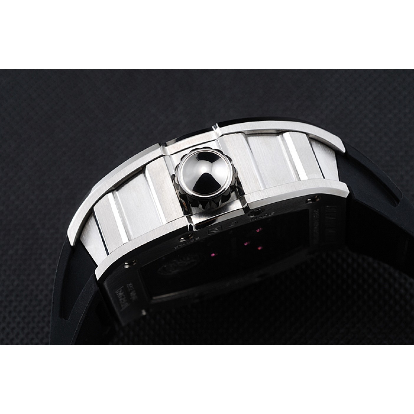 MiroTime Richard Mille RM 057 Tourbillon Dragon Jackie Chan Silver Case Black Rubber Bracelet 1454201