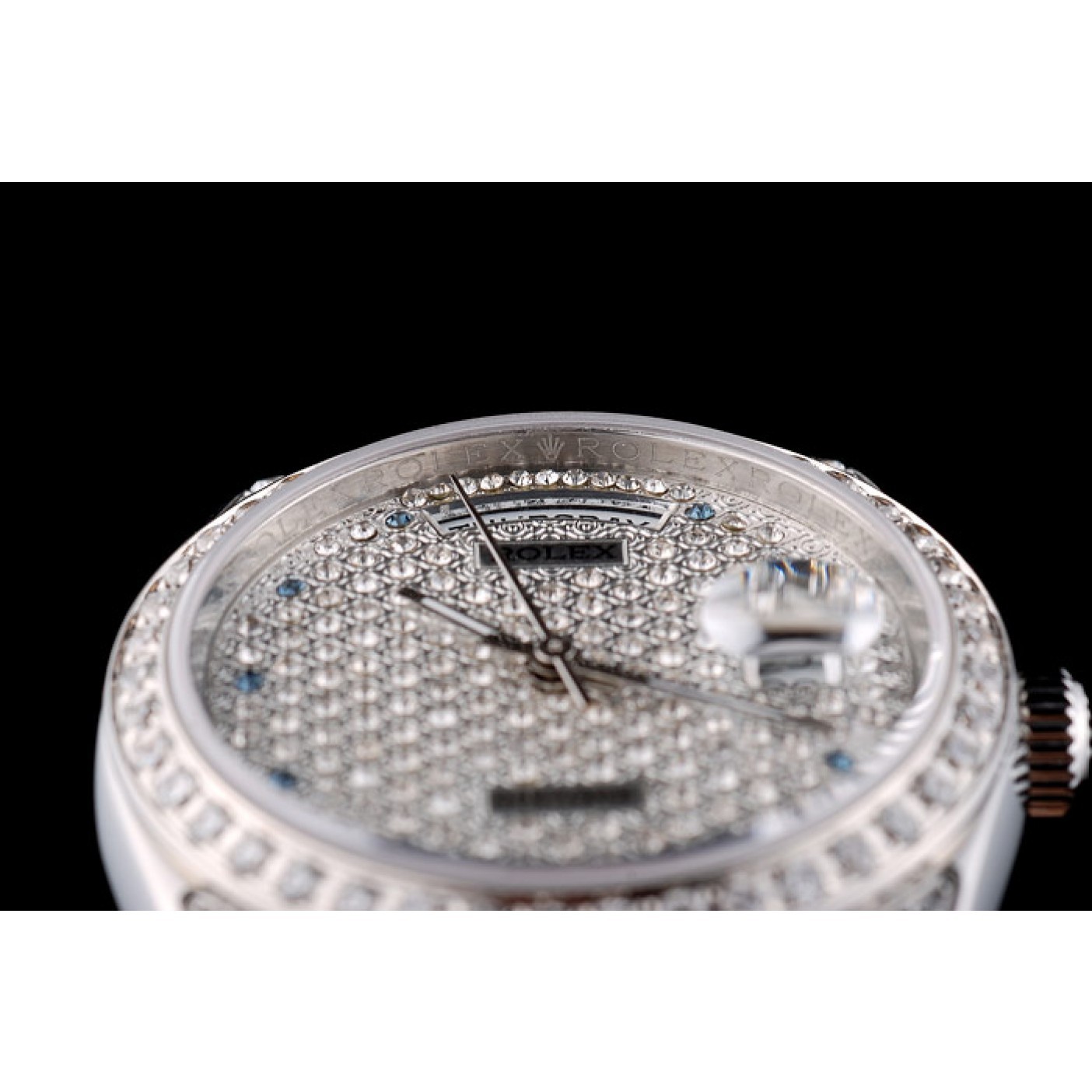 MiroTime Rolex DayDate Diamond Plated Stainless Steel Bracelet Diamond Plated Dial 41985