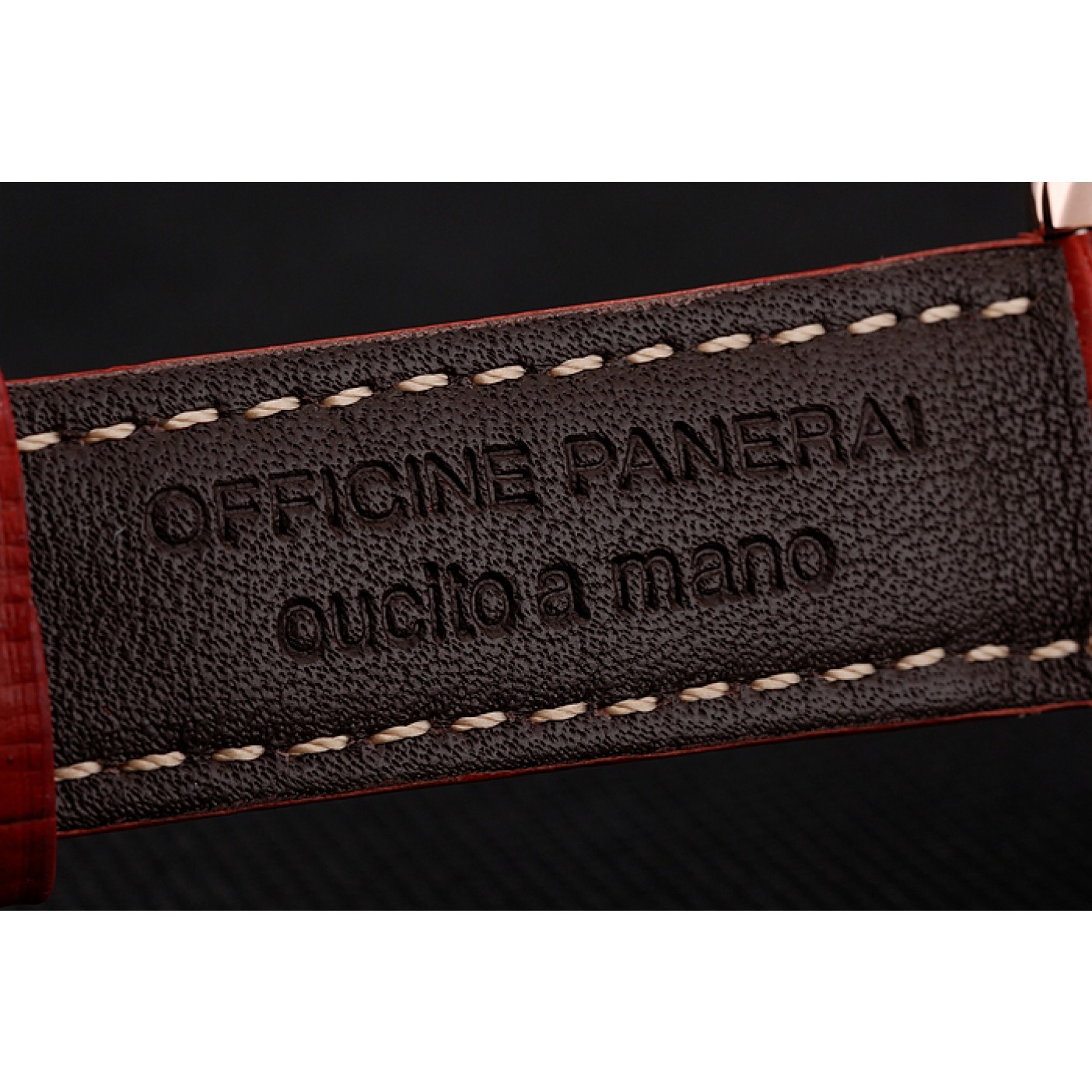 MiroTime Panerai Radiomir 8 Days Chronograph Black Dial Diamond Bezel Rose Gold Case Red Leather Strap 1453797