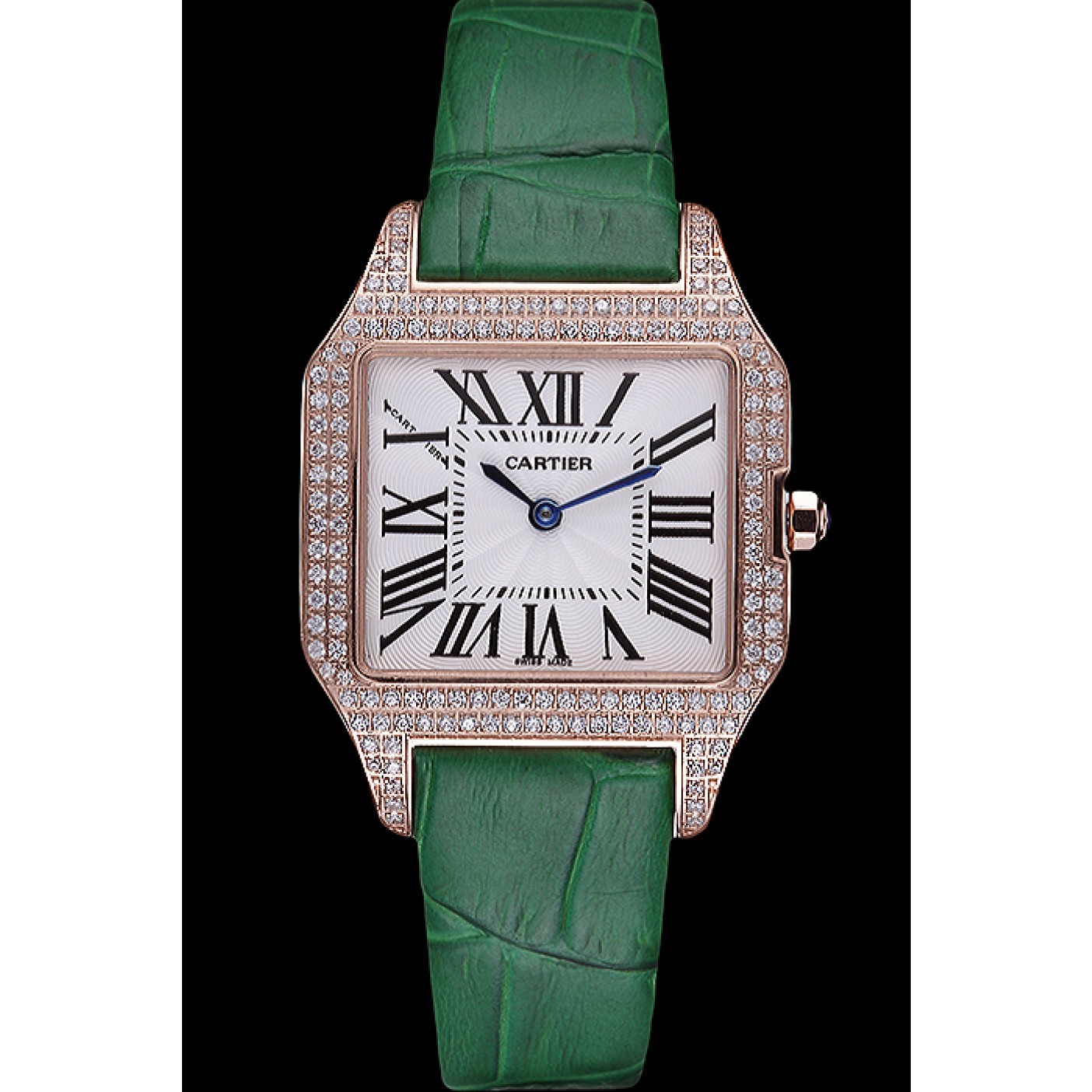 MiroTime Cartier Santos 100 Diamond Rose Gold Bezel 621912