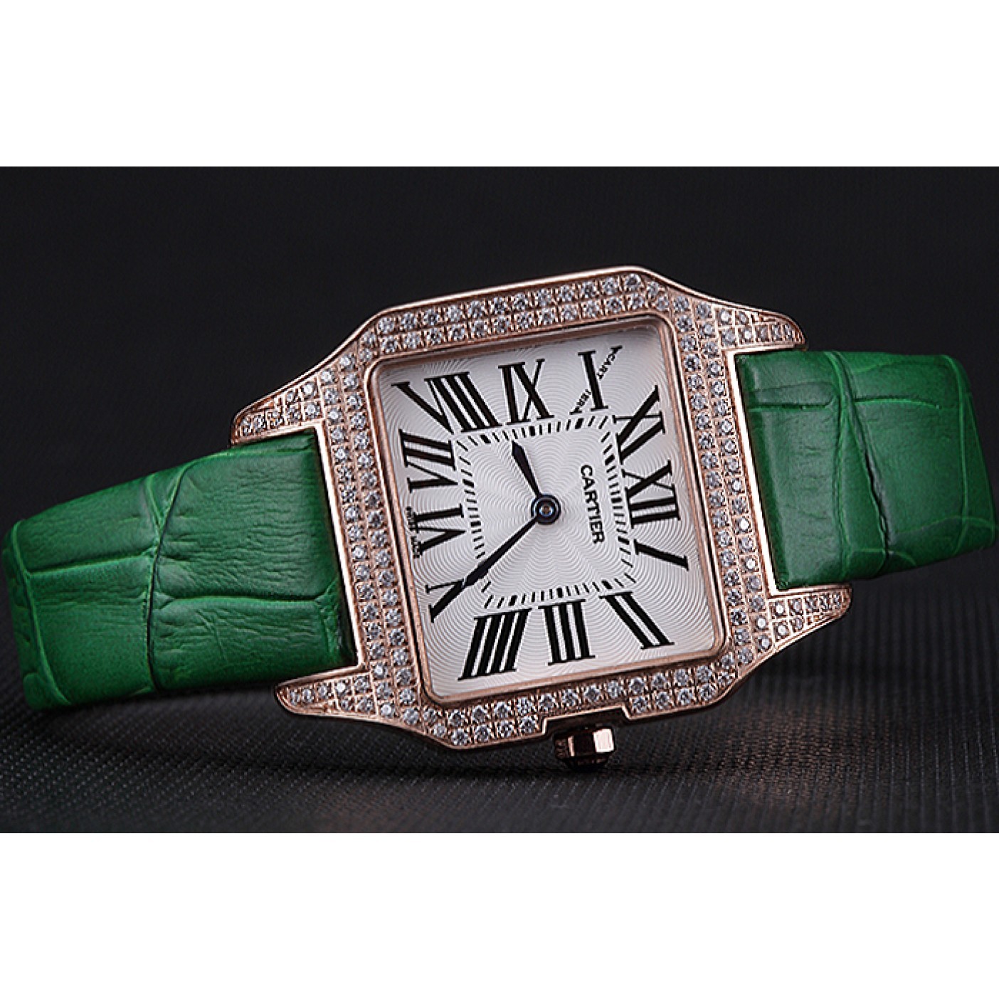 MiroTime Cartier Santos 100 Diamond Rose Gold Bezel 621912