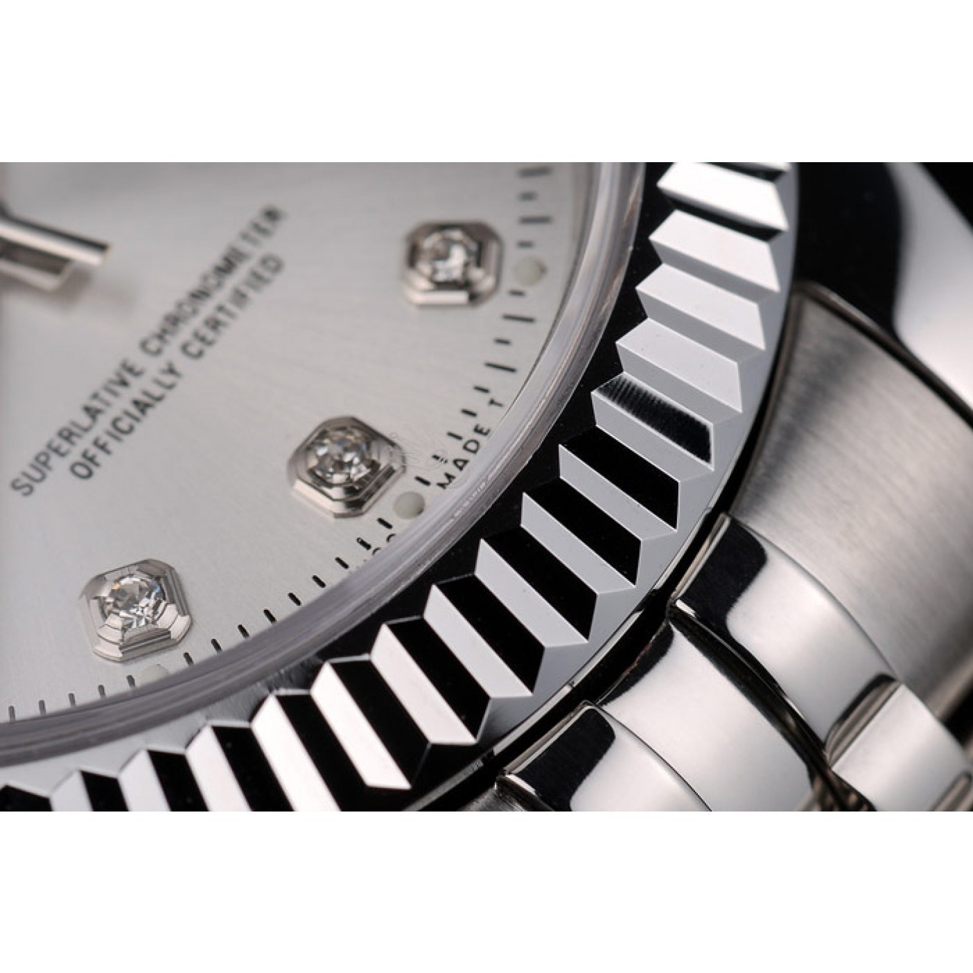 MiroTime Rolex Swiss DateJust Stainless Steel Ribbed Bezel Silver Dial 41996