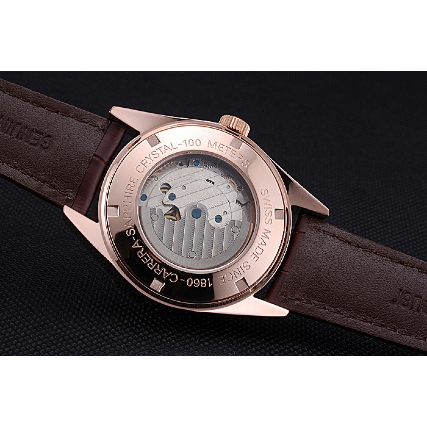 MiroTime Tag Heuer Carrera Calibre 6 White Dial Red Numbers Brown Leather Band 622161