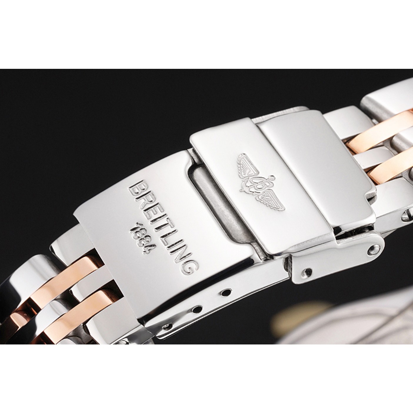 MiroTime Breitling Chronomat Quartz Pearl Dial Rose Gold Bezel Stainless Steel Case Two Tone Bracelet