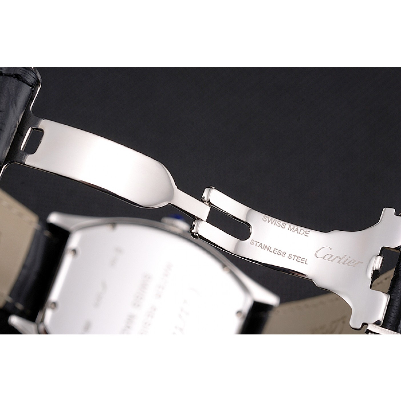 MiroTime Cartier Tortue Perpetual Calendar White Dial Stainless Steel Case Black Leather Strap