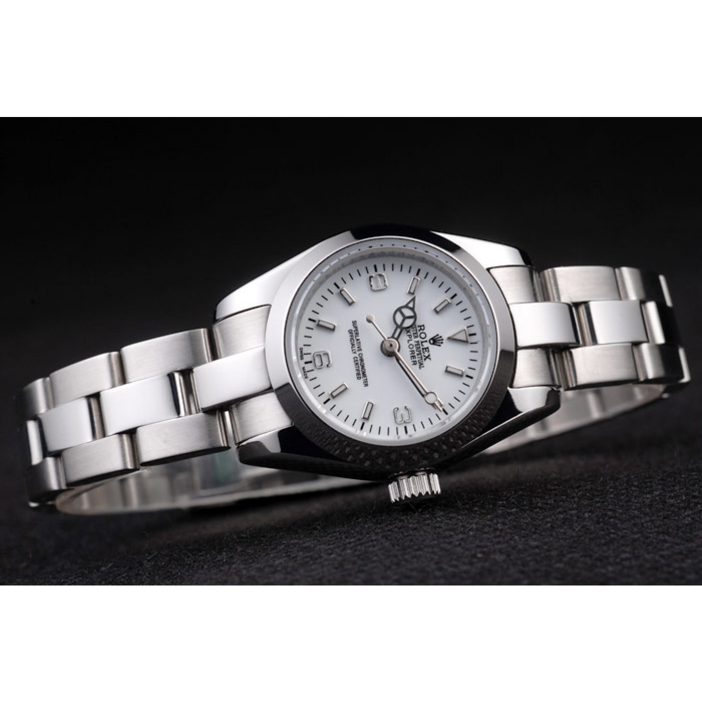 MiroTime Rolex Explorer Polished Stainless Steel White Dial 98088