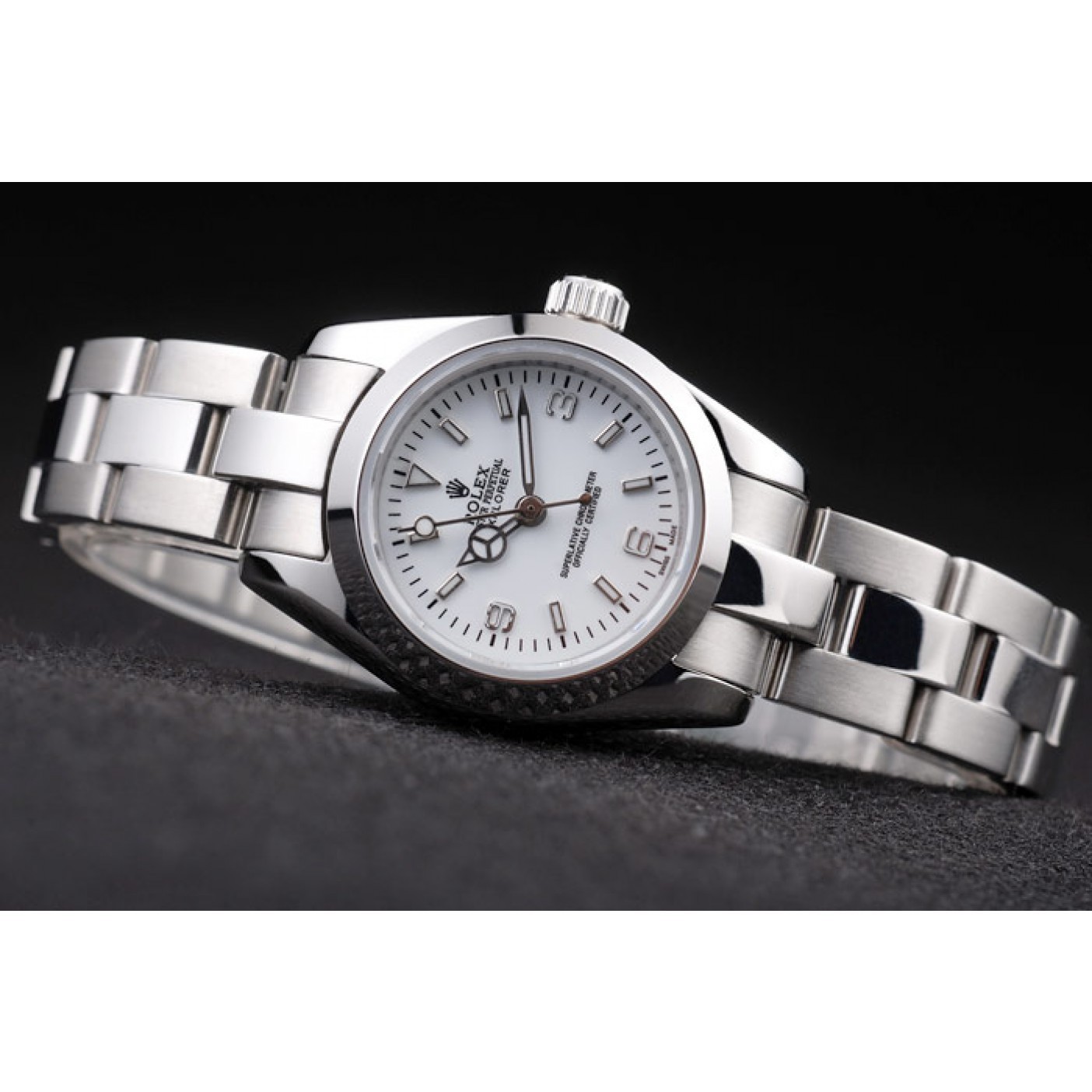 MiroTime Rolex Explorer Polished Stainless Steel White Dial 98088