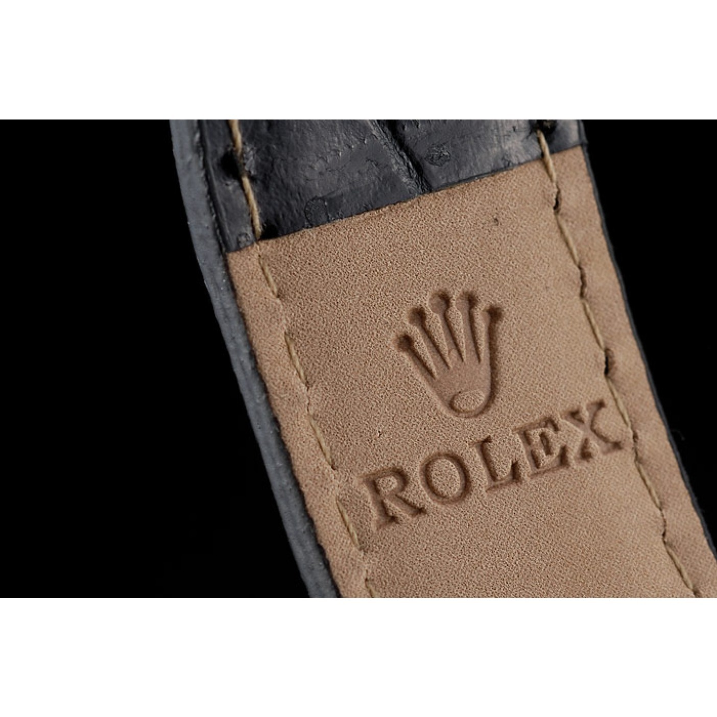 MiroTime Rolex Daytona Lady Stainless Steel Case Black Dial Black Leather Strap Tachymeter