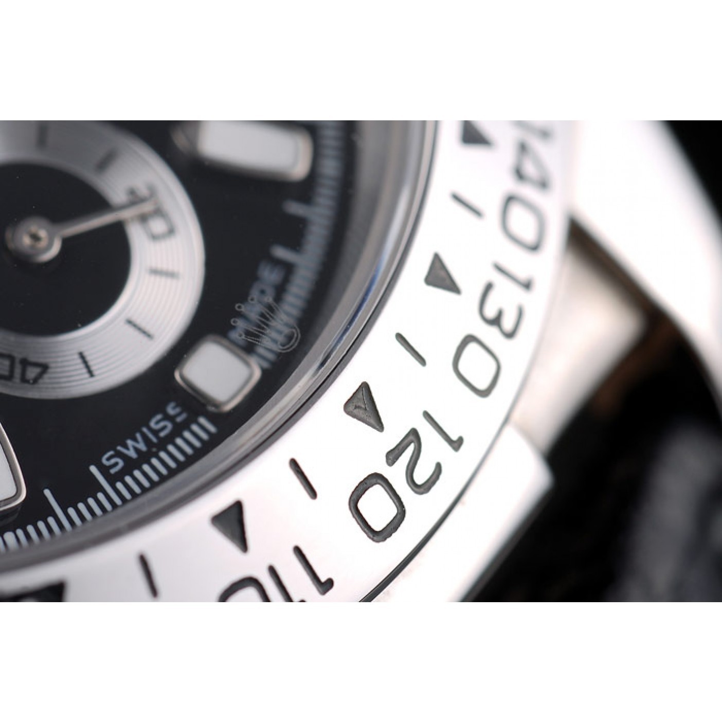 MiroTime Rolex Daytona Lady Stainless Steel Case Black Dial Black Leather Strap Tachymeter