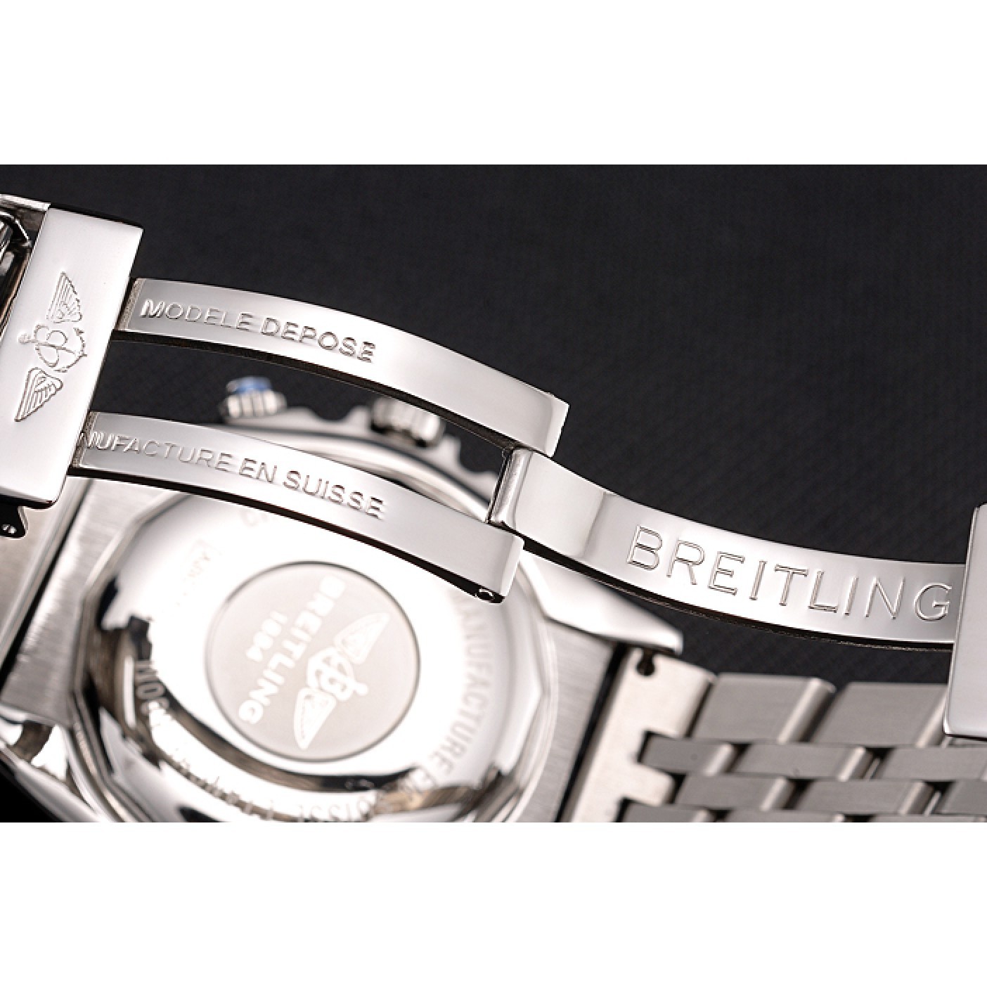 MiroTime Breitling Chronomat 44 Blue Dial with Black Subdials Stainless Steel Bracelet 622508