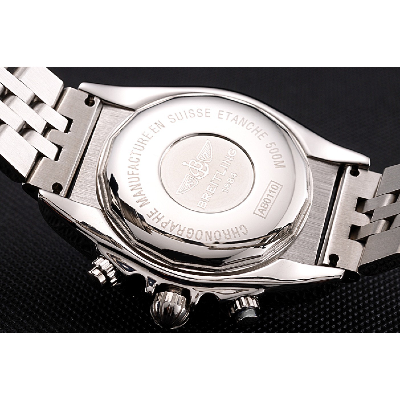 MiroTime Breitling Chronomat 44 Blue Dial with Black Subdials Stainless Steel Bracelet 622508