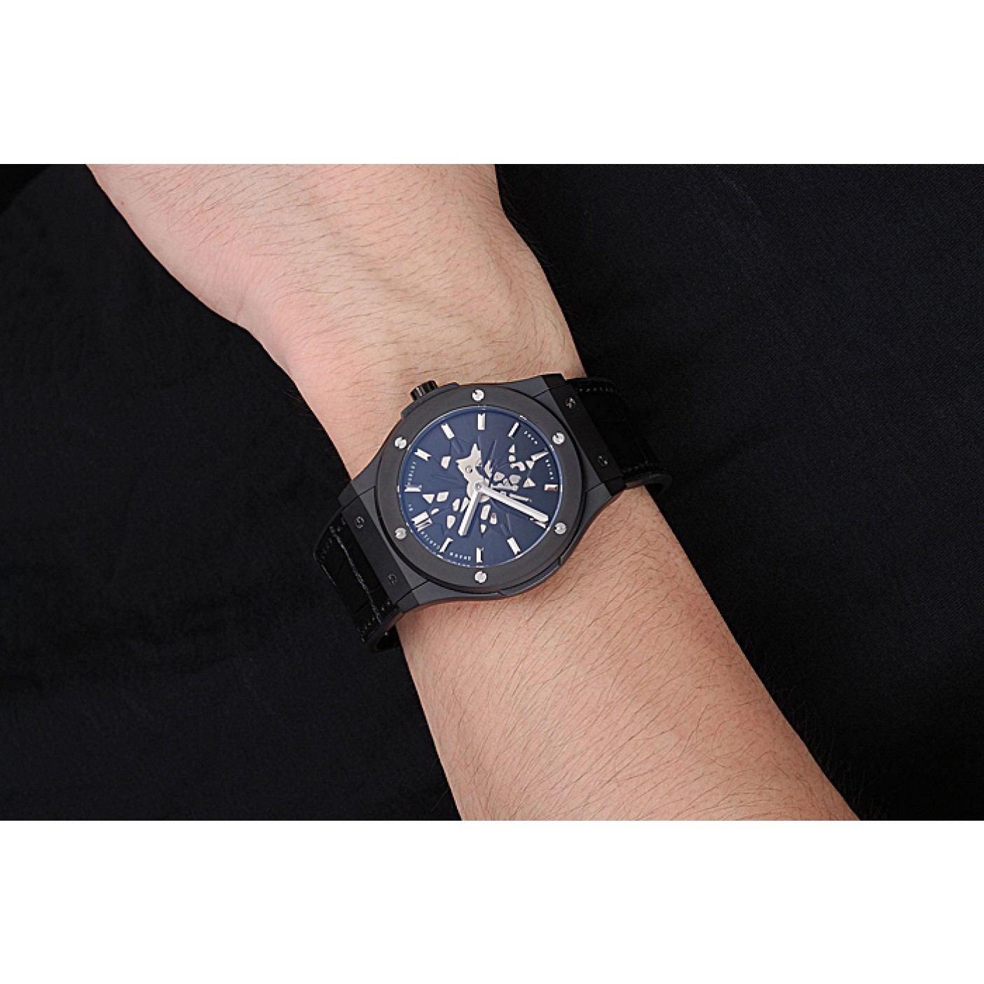 MiroTime Hublot Classic Fusion Shawn Carter Black Steel Case Black Leather Strap 622817