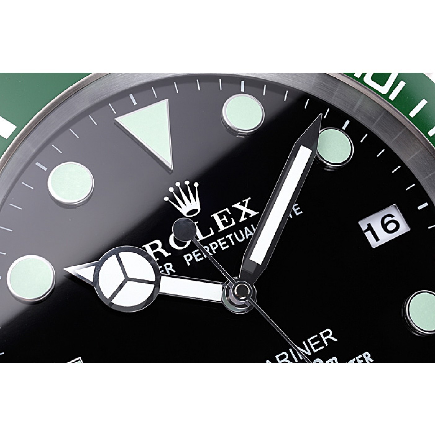 MiroTime Rolex Submariner Wall Clock Silver-Green 621912