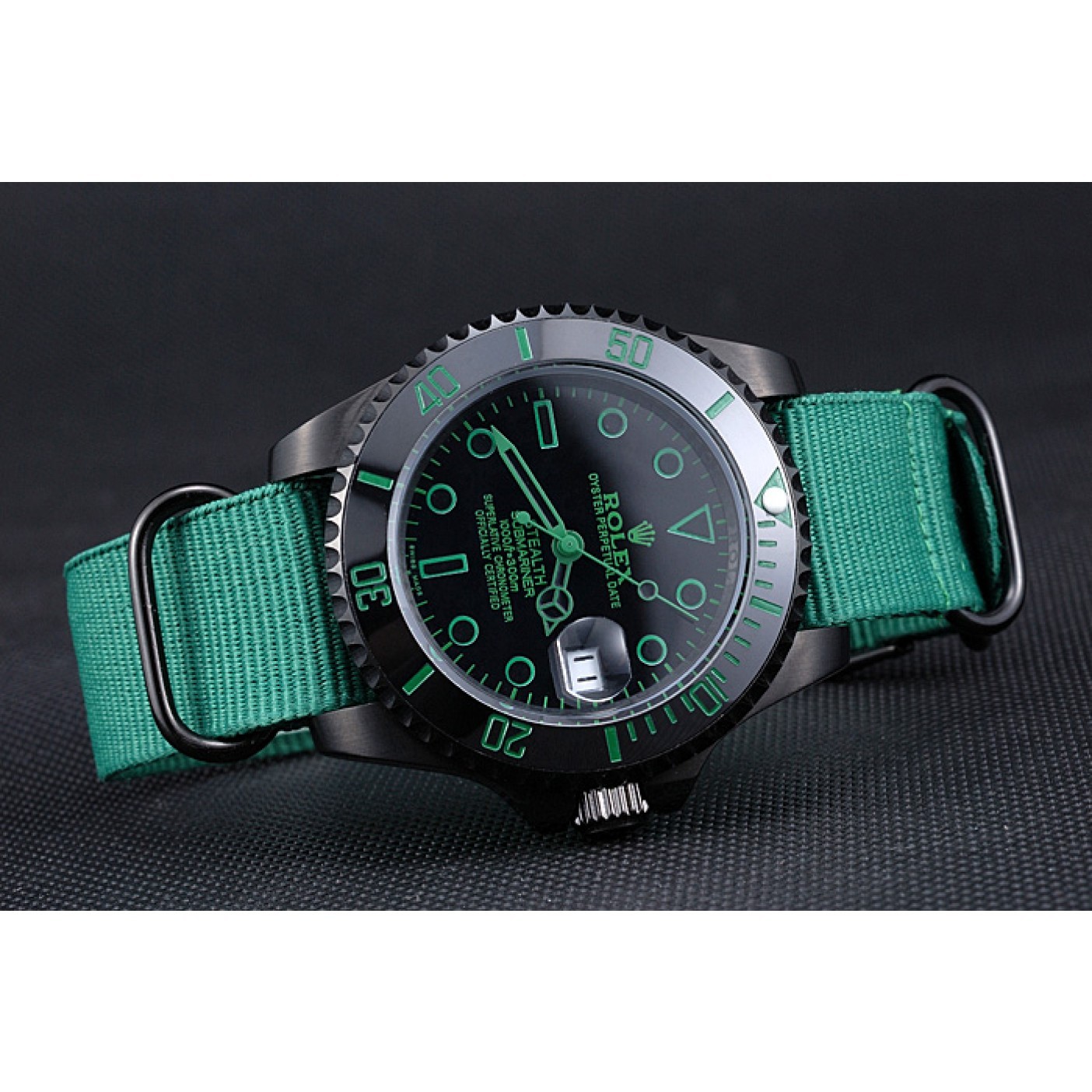 MiroTime Rolex Stealth Submariner Green Nylon Strap 622009