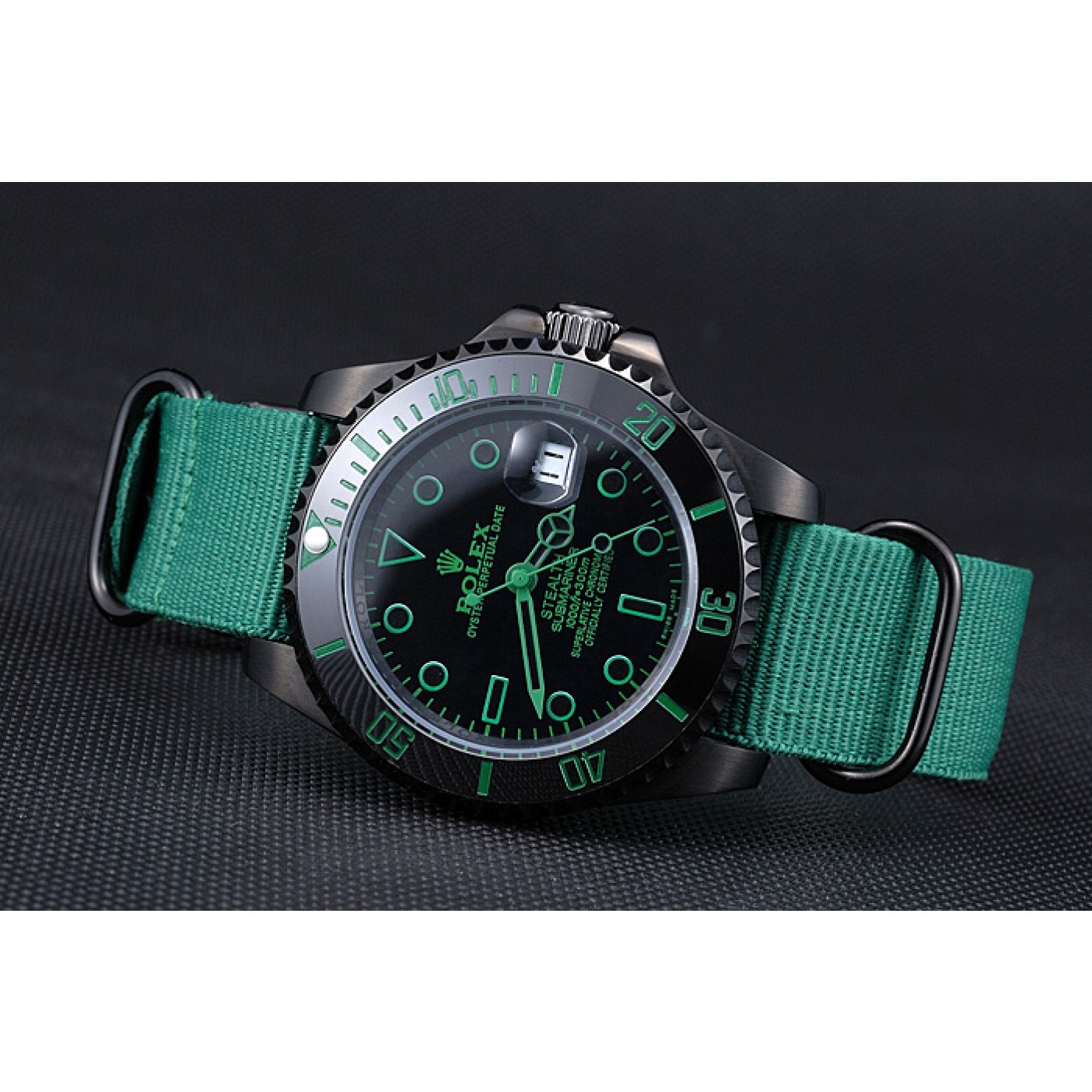 MiroTime Rolex Stealth Submariner Green Nylon Strap 622009