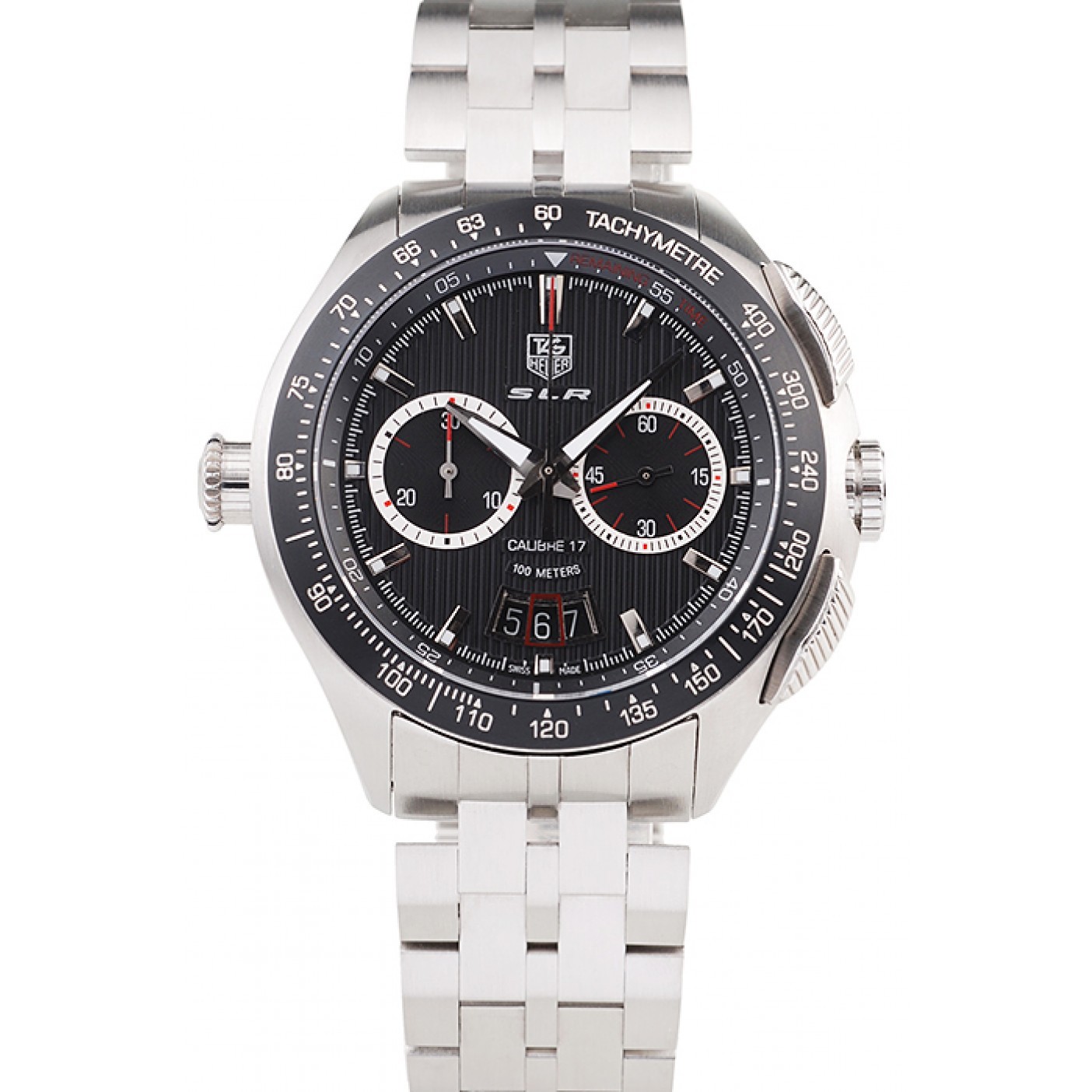MiroTime Tag Heuer Swiss SLR Tachymeter Bezel Stainless Steel Black Dial