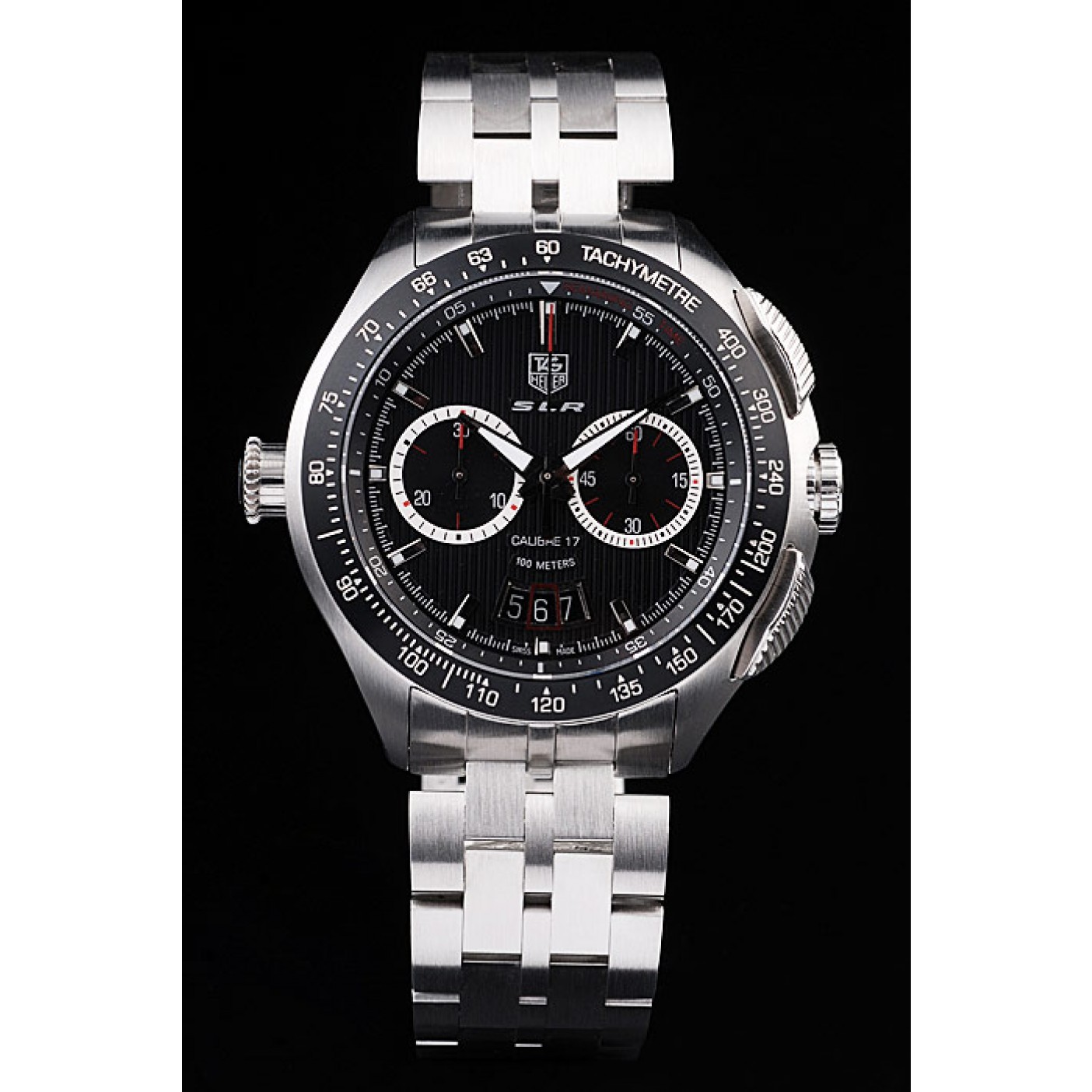 MiroTime Tag Heuer Swiss SLR Tachymeter Bezel Stainless Steel Black Dial