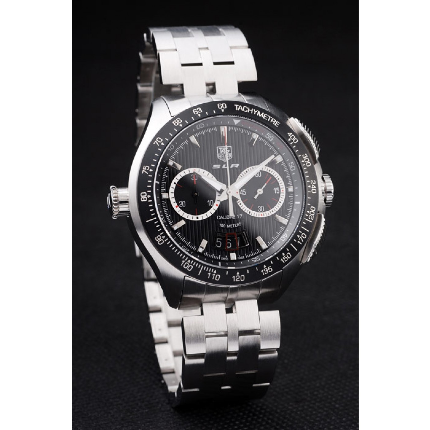 MiroTime Tag Heuer Swiss SLR Tachymeter Bezel Stainless Steel Black Dial