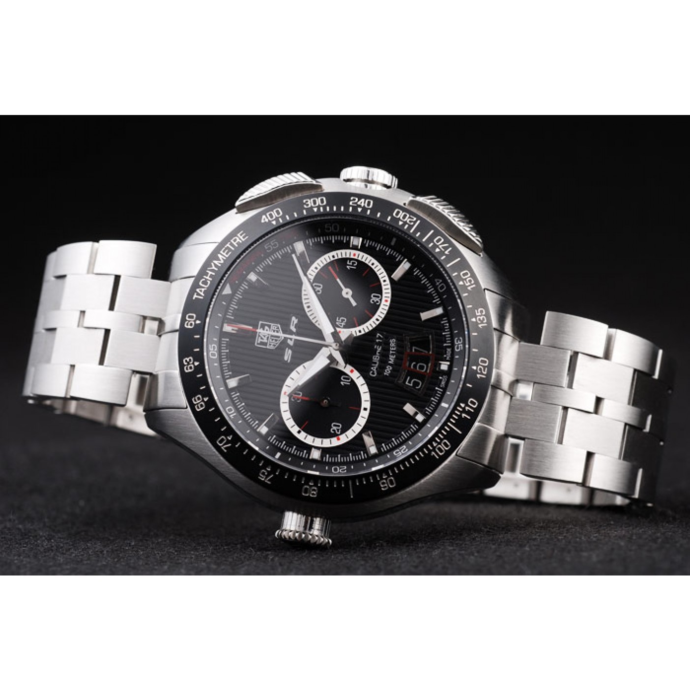 MiroTime Tag Heuer Swiss SLR Tachymeter Bezel Stainless Steel Black Dial