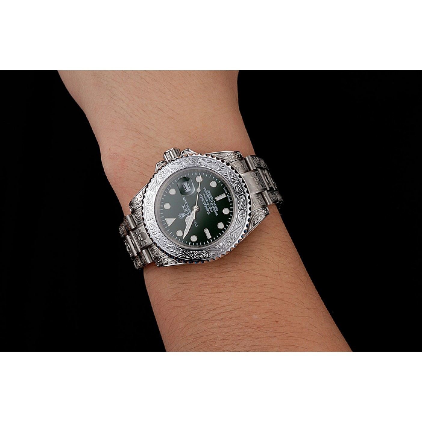 MiroTime Rolex Submariner Skull Limited Edition Green Dial White Case And Bracelet 1454080