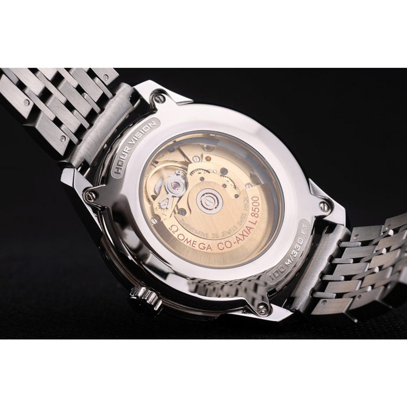 MiroTime Omega Swiss DeVille Stainless Steel Bezel Roman Numbers Blue Dial 7612