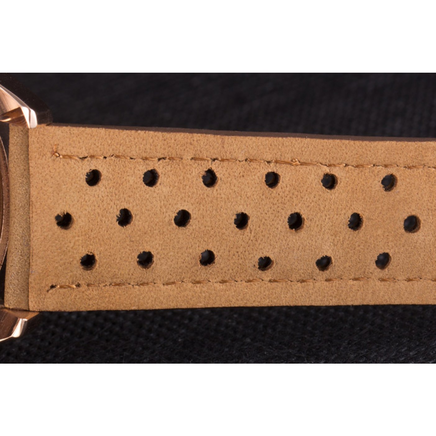 MiroTime Tag Heuer Carrera SpaceX Rose Gold Bezel with Black Dial and Light Brown Leather Strap 621532