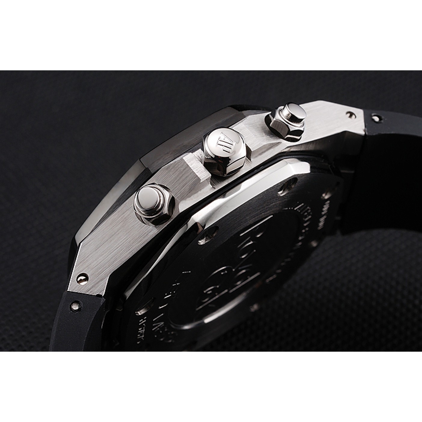 MiroTime Swiss Audemars Piguet Royal Oak Chronograph Grey Dial Stainless Steel Case Black Rubber Strap 622866