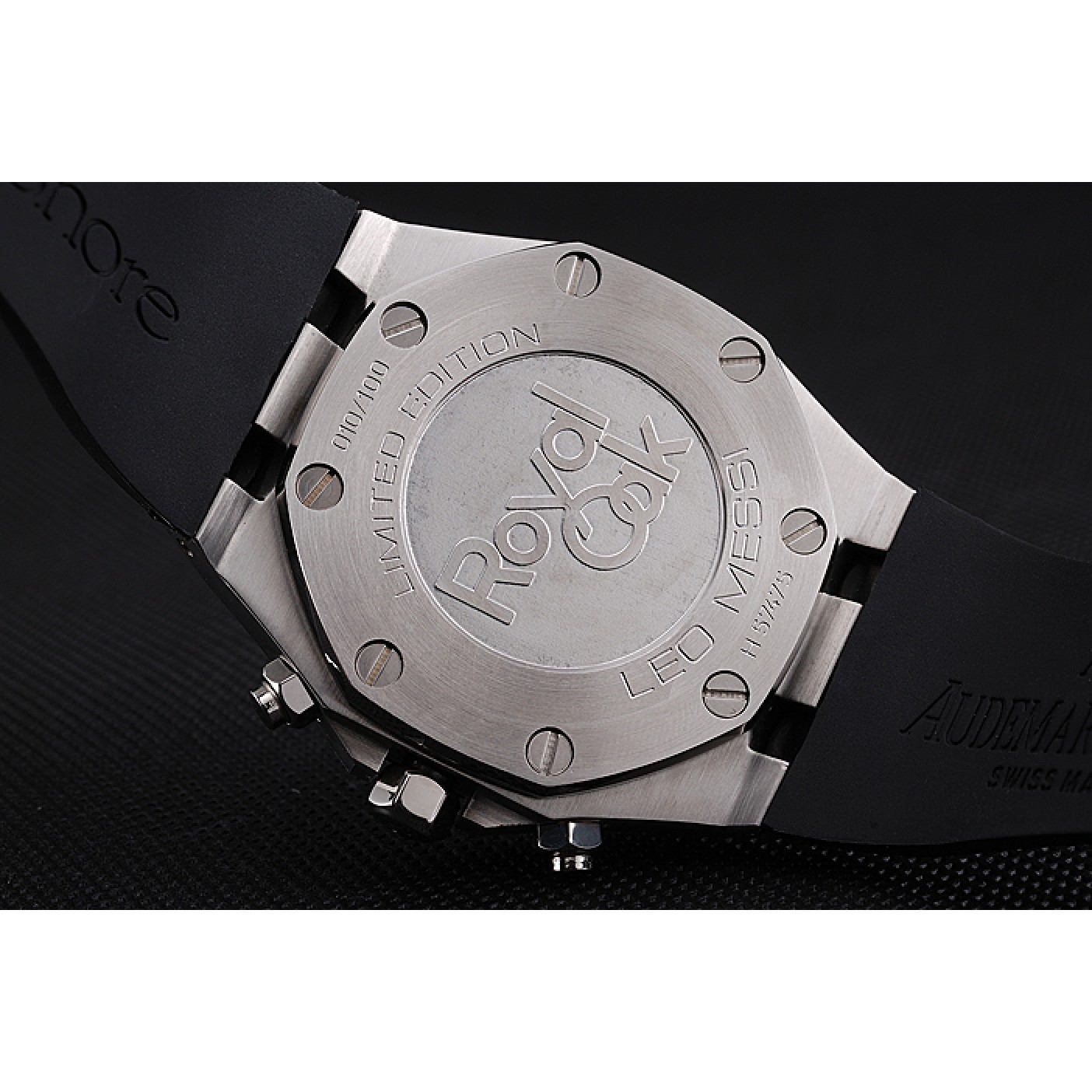 MiroTime Swiss Audemars Piguet Royal Oak Chronograph Grey Dial Stainless Steel Case Black Rubber Strap 622866