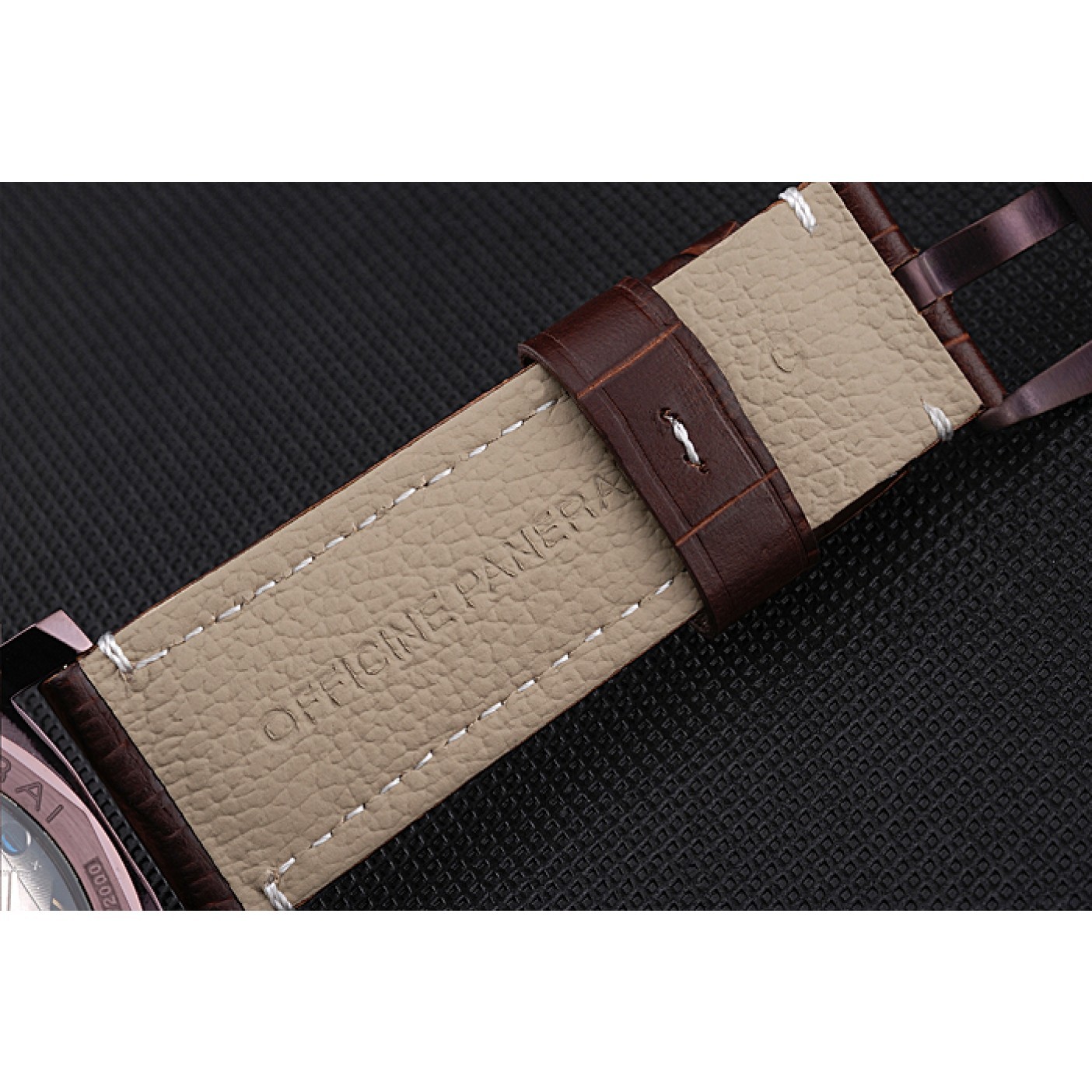 MiroTime Panerai Luminor Brown Leather Strap Black Dial 80163