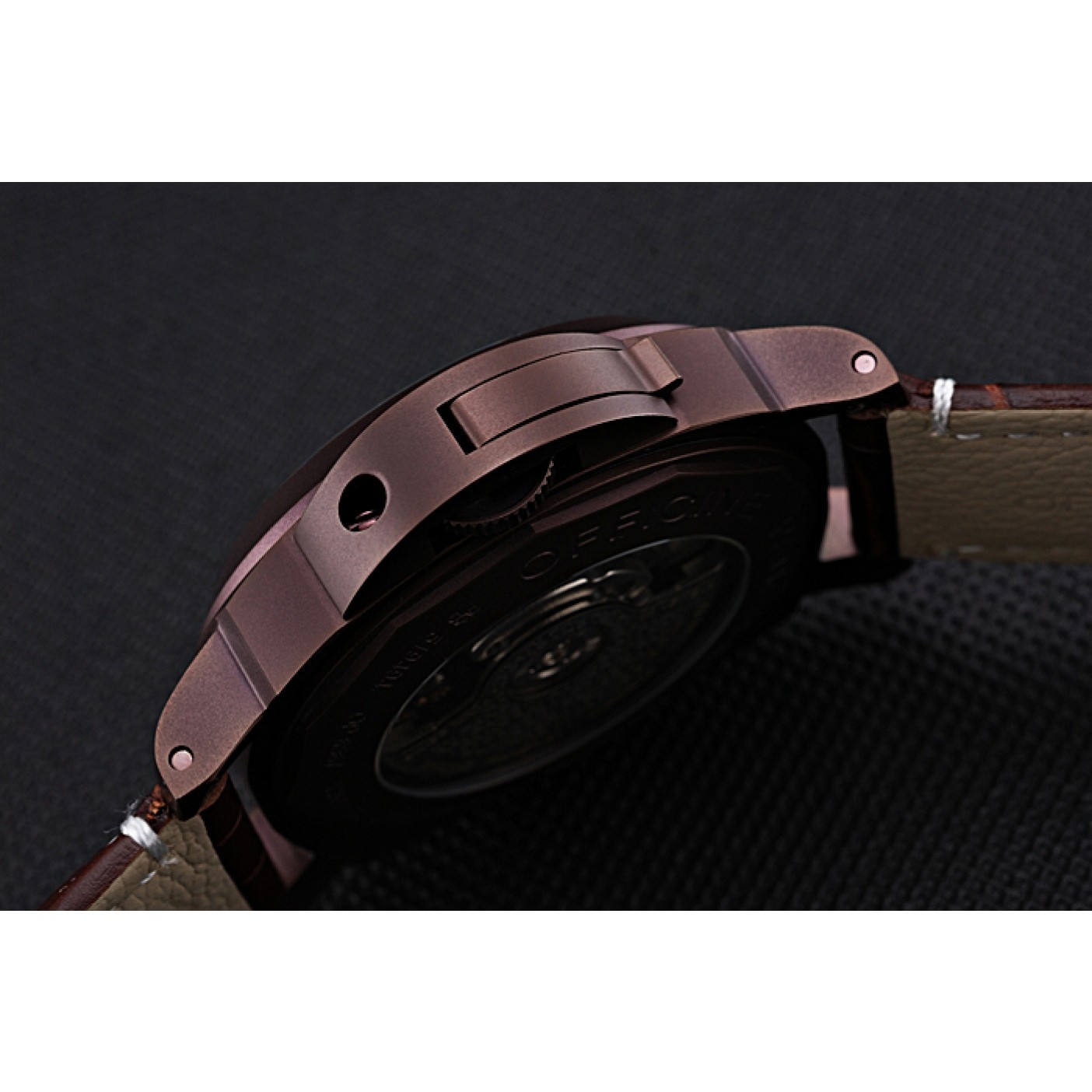 MiroTime Panerai Luminor Brown Leather Strap Black Dial 80163