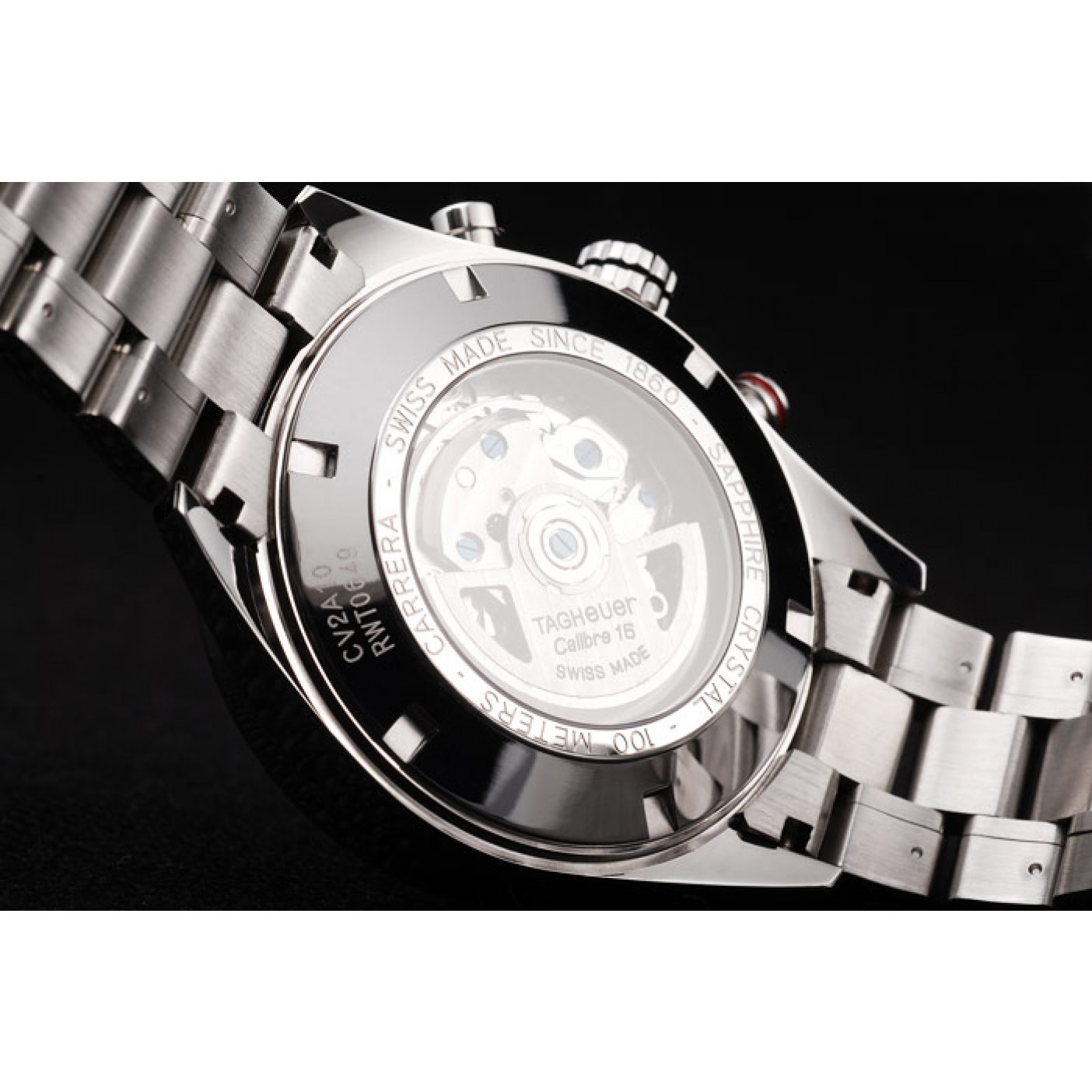 MiroTime Tag Heuer Swiss Carrera Tachymeter Bezel Stainless Steel Checkered Brown Dial