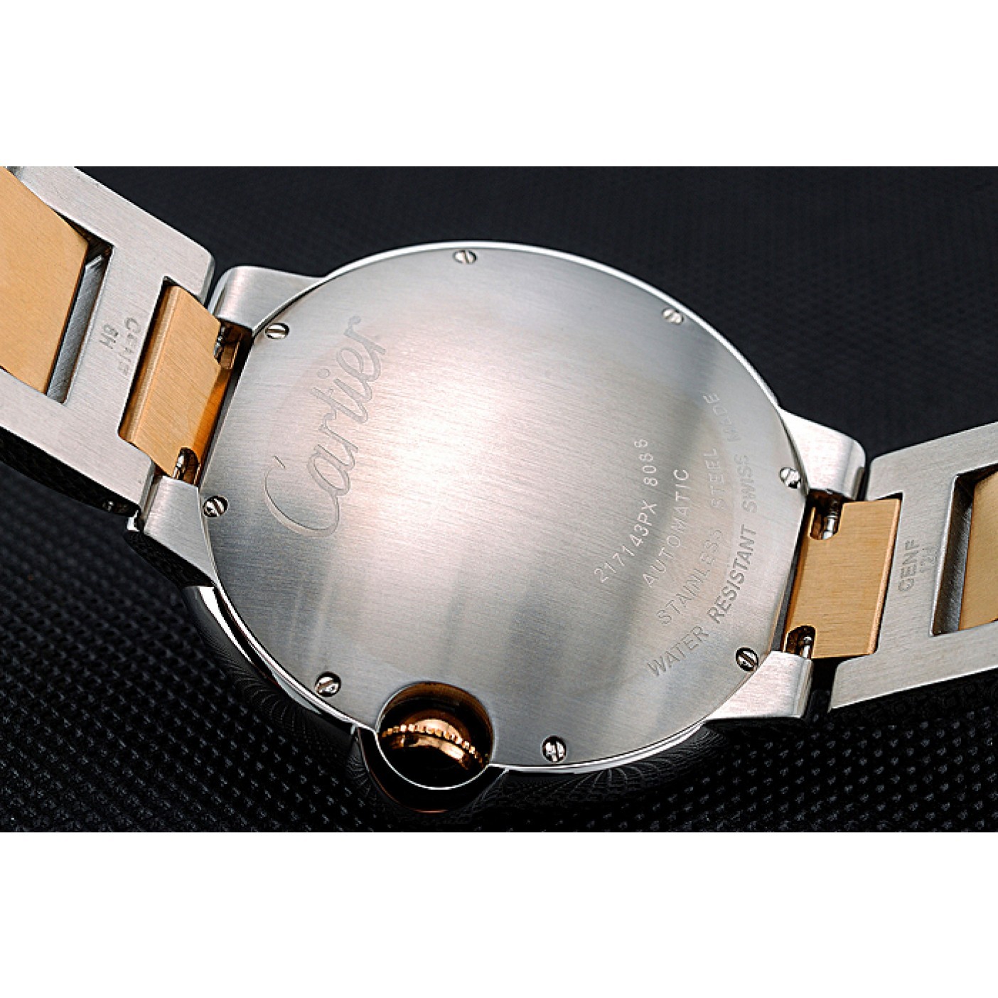 MiroTime Swiss Cartier Ballon Bleu 42mm Silver Dial Stainless Steel Case Two Tone Gold Bracelet 622877