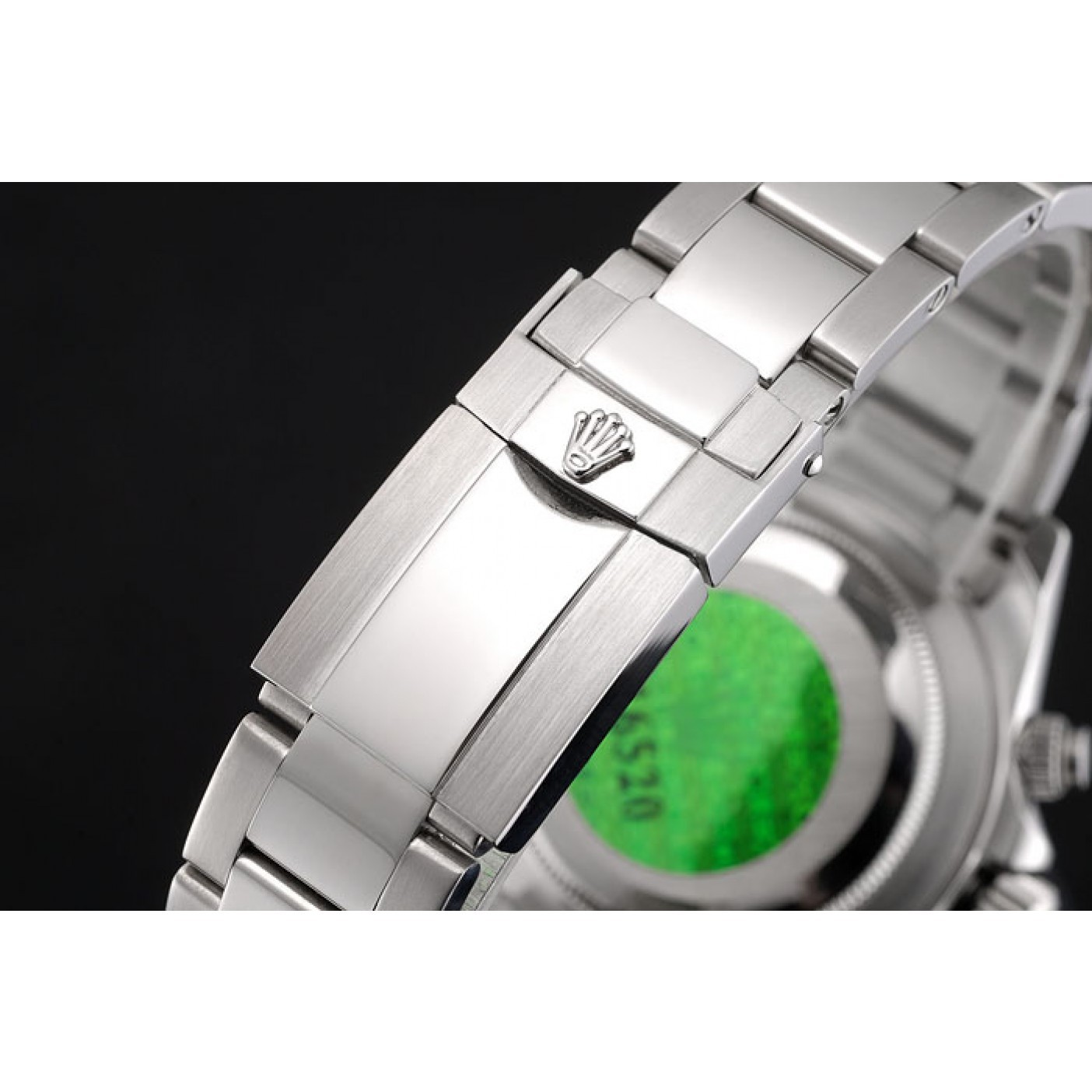 MiroTime Swiss Rolex Daytona Stainless Steel Bracelet Black Dial 80296