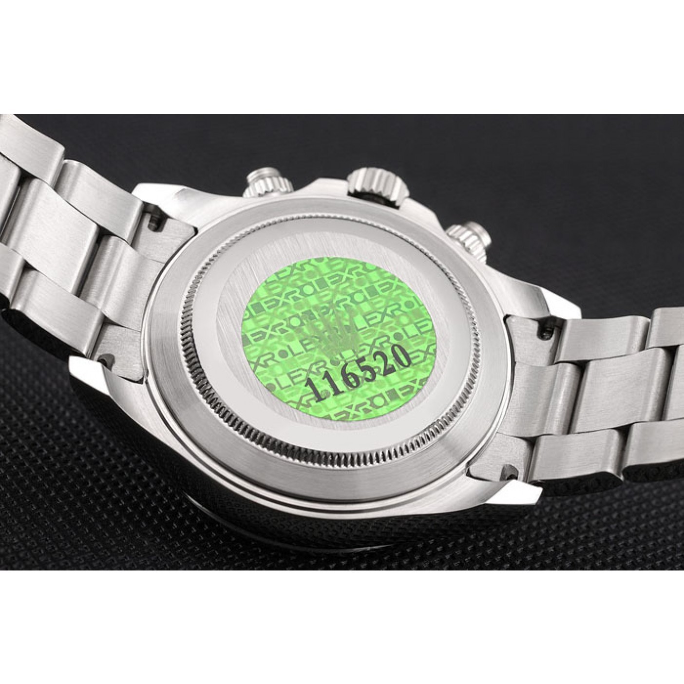 MiroTime Swiss Rolex Daytona Stainless Steel Bracelet Black Dial 80296
