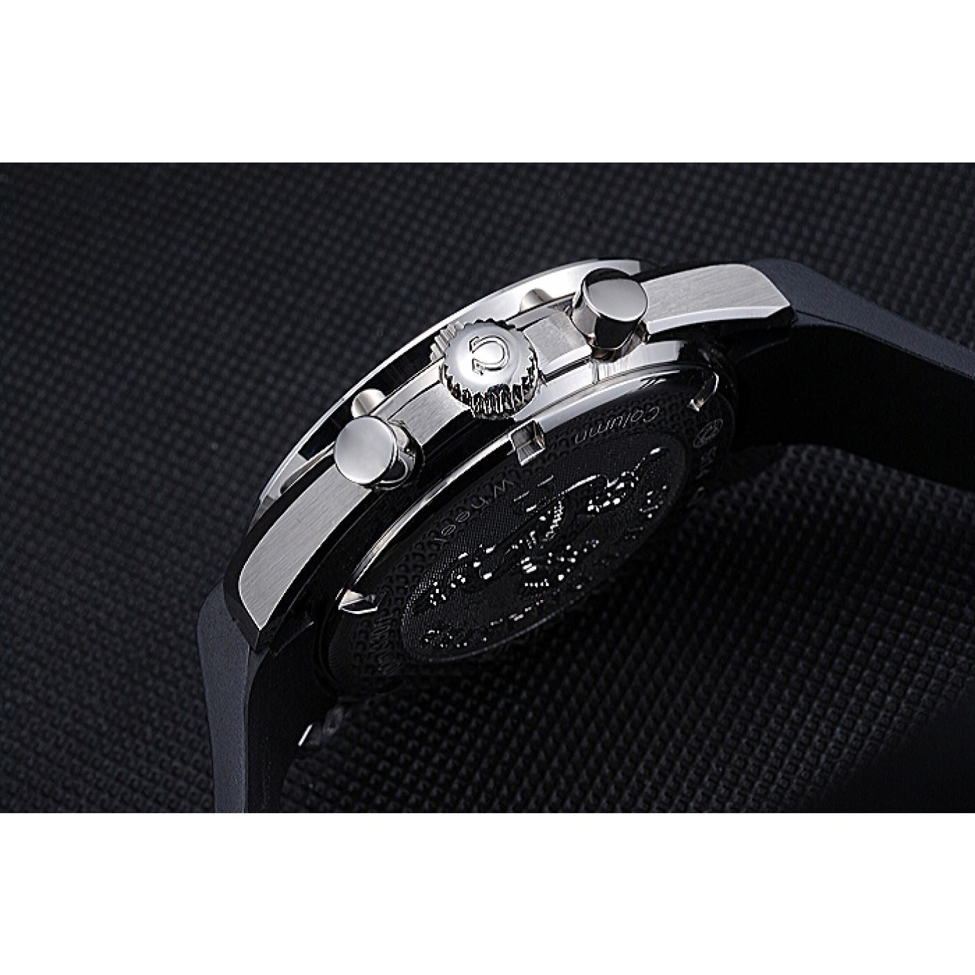 MiroTime Omega Speedmaster Black Rubber Strap White Dial 622040