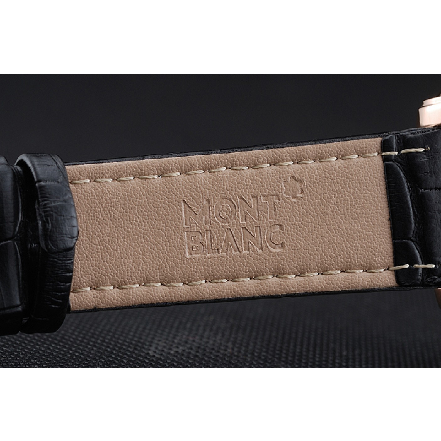 MiroTime Montblanc Twinfly Chronograph Black Dial Black Leather Bracelet 1454118