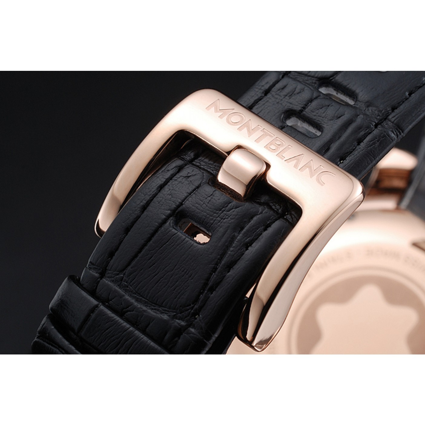 MiroTime Montblanc Twinfly Chronograph Black Dial Black Leather Bracelet 1454118