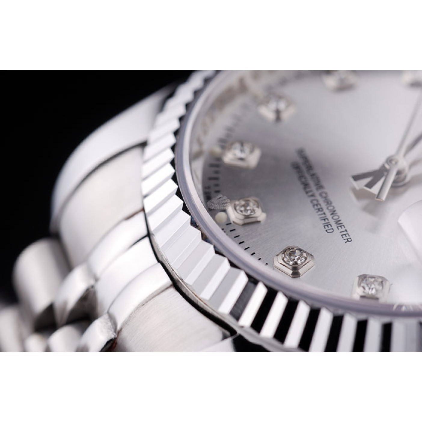 MiroTime Rolex Datejust Silver Dial Diamonds Ribbed Bezel 7455
