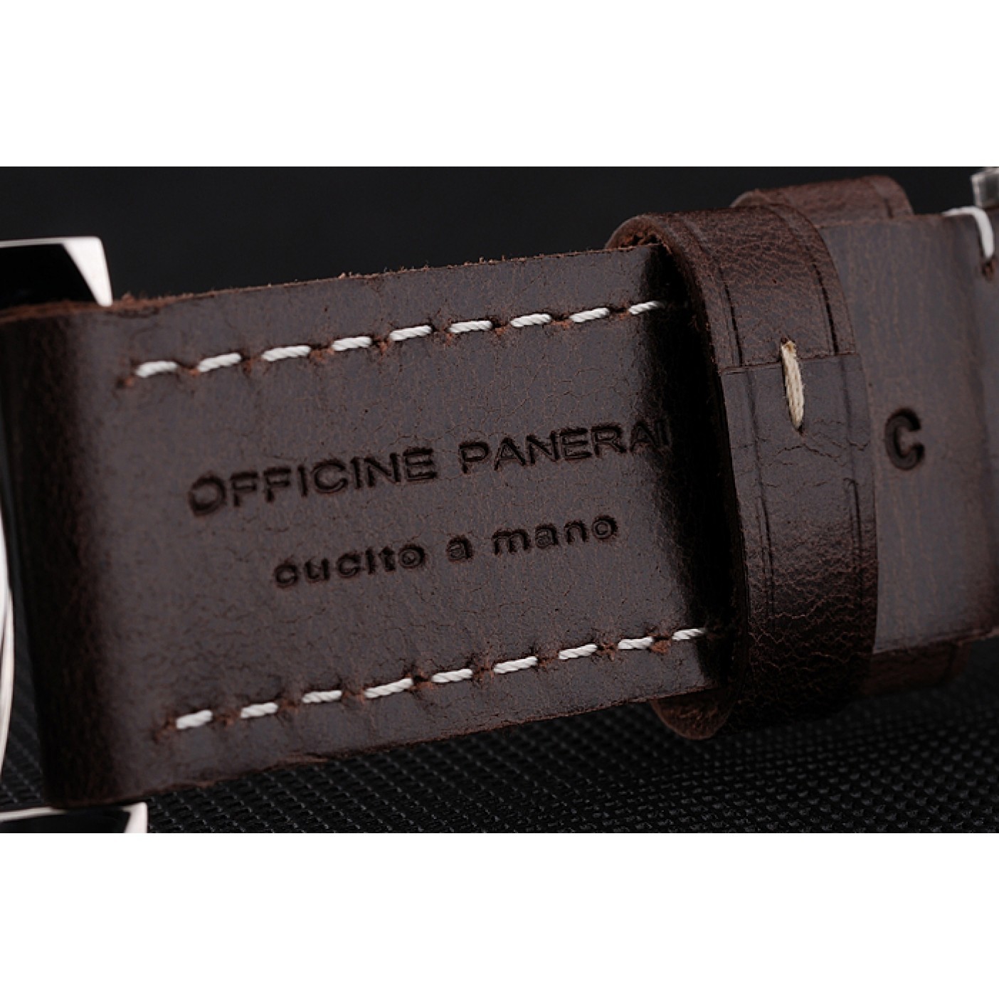 MiroTime Swiss Panerai Luminor Black Dial Stainless Steel Case Brown Leather Strap 1453854